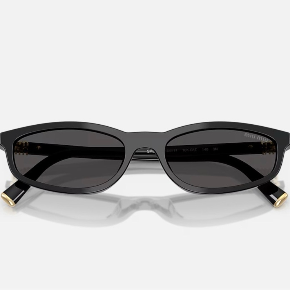 Miu Miu Black and Gold Sunglasses